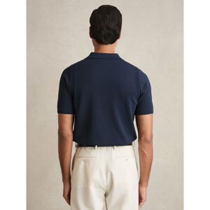 REISS BERKLEY Cotton Half Zip Knitted Polo Shirt